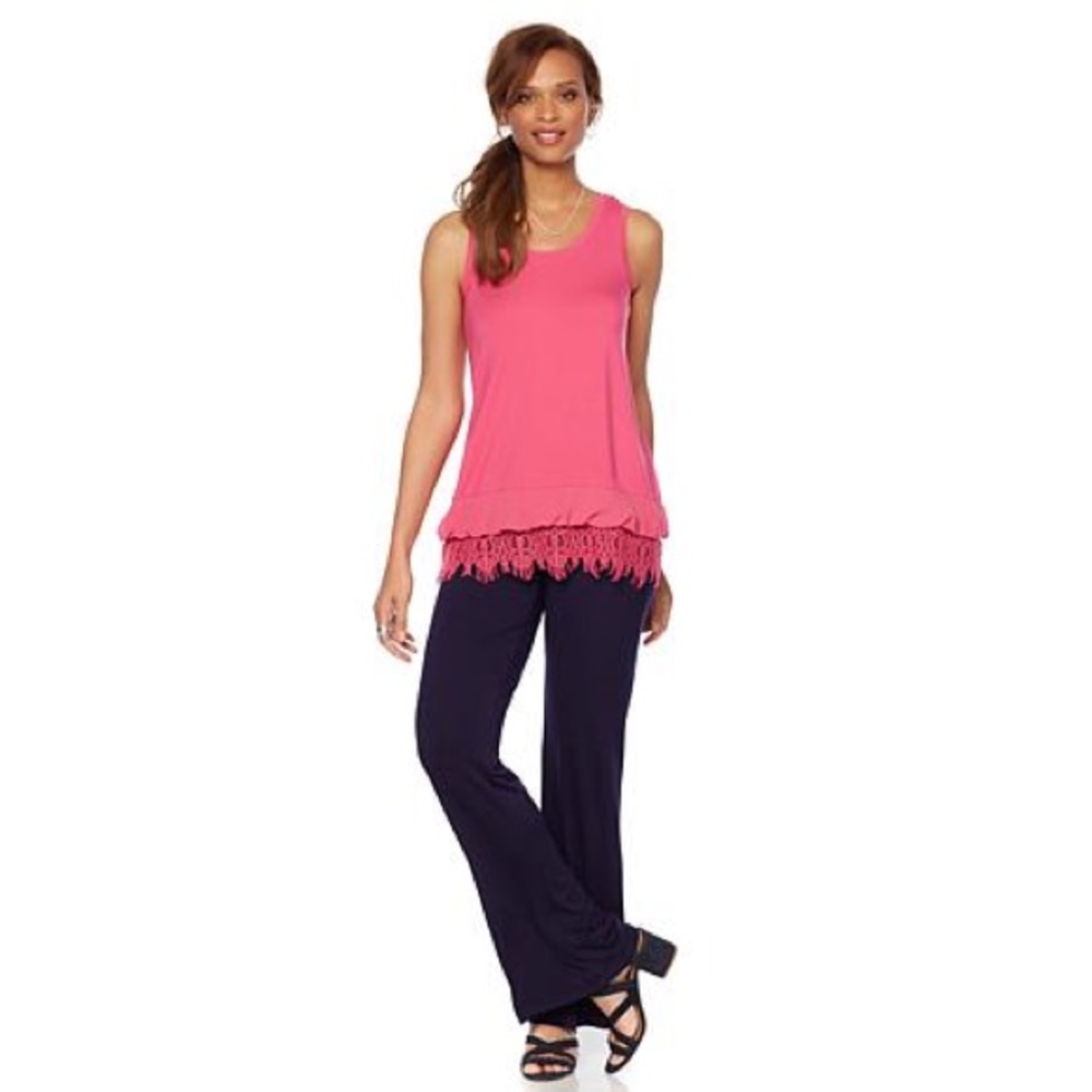NWT Jersey Knit w/ Chiffon & Eyelash Lace Trim - Picture 5 of 5